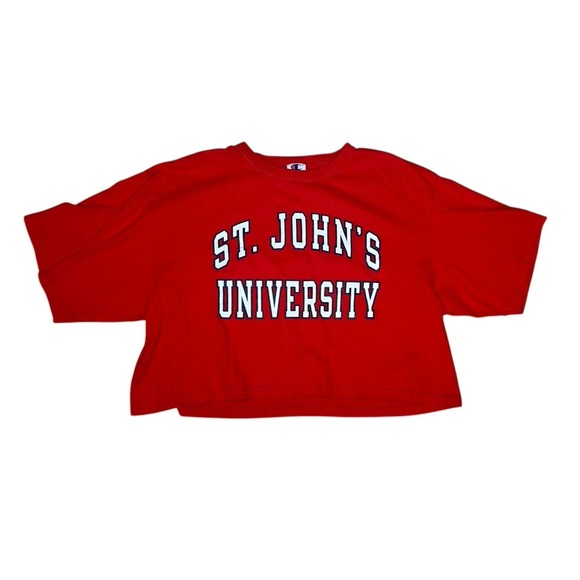 Champion Tops - Vintage St John's University Red Storm Crop Top Large 90s Champion